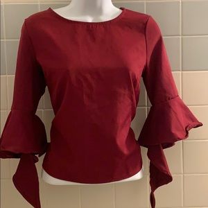 Burgundy office blouse